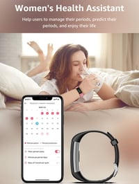 Ceas inteligent HOUAN, fitness tracker, monitorizare activitate, temperatură corporală, puls, tensiune arterială, rezistent la apă IP68, monitorizare somn, pedometru, pentru femei și bărbați 9