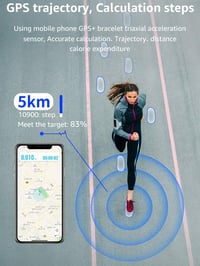 Ceas inteligent HOUAN, fitness tracker, monitorizare activitate, temperatură corporală, puls, tensiune arterială, rezistent la apă IP68, monitorizare somn, pedometru, pentru femei și bărbați 8