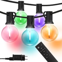 HOUHUI 15m RGBW LED Kültéri Fényfüzér Távirányítóval, G40 Színváltó Dekorációs Lámpa 1
