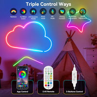 HOUHUI 5m RGB LED neon szalag távirányítóval, IP67 vízálló, zenevetítés, DIY 4