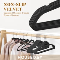 HOUSE DAY Zamatové ramienka na šaty, sada 30 kusov, priestorovo úsporné a protišmykové, s háčikom otočným o 360°, na košele, obleky, svetre, prírodná farba 3