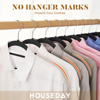 HOUSE DAY Zamatové ramienka na šaty, sada 30 kusov, priestorovo úsporné a protišmykové, s háčikom otočným o 360°, na košele, obleky, svetre, prírodná farba 8