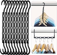 HOUSE DAY fekete ruhaakasztó 10 db szett, helytakarékos, erős műanyag, nehéz ruhákhoz - 10 Pack, Black 1