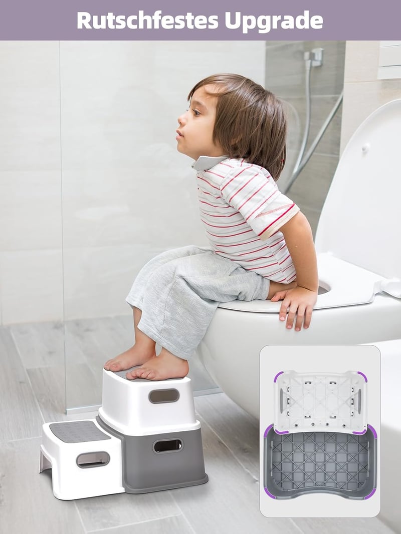HOUSE DAY Gyerek Lépcsőzés 2 Fokos 25cm Magas Fürdőszobai Wc Lépcsőke Csúszásmentes Talppal