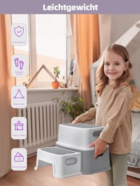 HOUSE DAY Gyerek Lépcsőzés 2 Fokos 25cm Magas Fürdőszobai Wc Lépcsőke Csúszásmentes Talppal 6