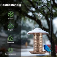 HouseSapp Napelemes Madáretető Fém Függeszthető Kert Balkon Időjárásálló 4