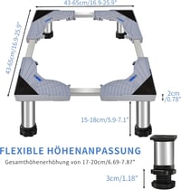 HOUSLUX Állítható Mosógép Alátét Keret Szürke 18-21 cm Rozsdamentes Hűtő Szárító Fagyasztó Tartó Állvány 60x60 cm 3