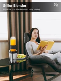 HOUSNAT 500W Smoothie Maker Kávéőrlő Blender 2 Sportpalackkal BPA-mentes 5