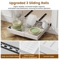 Housolution 2 ks výsuvná kuchynská zásuvka, šírka 30 – 50 cm, rozšíriteľná, hĺbka 42 cm, teleskopický organizér do kuchynskej skrinky 2