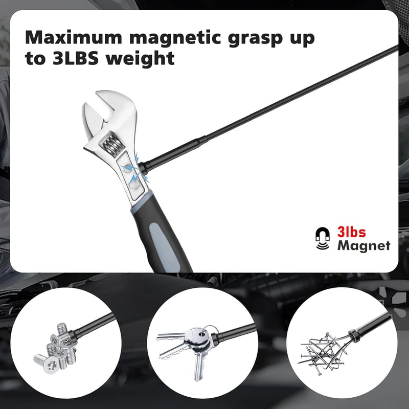 Housolution 72 cm mágneses fogó LED világítással, rugalmas szerszám szögcsipesszel