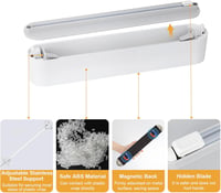 Suport magnetic Housolution pentru folie alimentară și folie de aluminiu cu dispenser și tăietor, pentru role cu lățimea de 30 cm 5