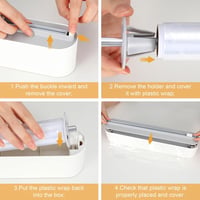 Suport magnetic Housolution pentru folie alimentară și folie de aluminiu cu dispenser și tăietor, pentru role cu lățimea de 30 cm 6