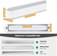Suport magnetic Housolution pentru folie alimentară și folie de aluminiu cu dispenser și tăietor, pentru role cu lățimea de 30 cm 3