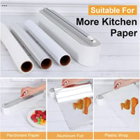 Suport magnetic Housolution pentru folie alimentară și folie de aluminiu cu dispenser și tăietor, pentru role cu lățimea de 30 cm 7