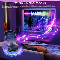 HOVVIDA RGB LED szalag 5m 150 LED távirányítóval és app vezérléssel - 5 m, Multicoloured 4