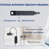 Howabo 64GB Mini Diktafon Kulcstartó Dizájn - 35 Óra Felvételi Idő, Fém Ház, Hi-Fi Hang, Interjú Meetinghez 4