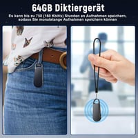 Howabo 64GB Mini Hangrögzítő, 35 Órás Üzemidő, 1536Kbps Digitális Diktafon, Hangfelismerés, Type-C, Zajcsökkentés, Interjúkhoz, Értekezletek 2