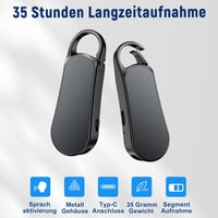 Howabo 64GB Mini Hangrögzítő, 35 Órás Üzemidő, 1536Kbps Digitális Diktafon, Hangfelismerés, Type-C, Zajcsökkentés, Interjúkhoz, Értekezletek 4