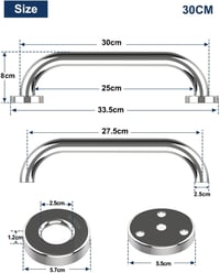 Howdah fürdőszobai kapaszkodó - króm - 30 cm 2