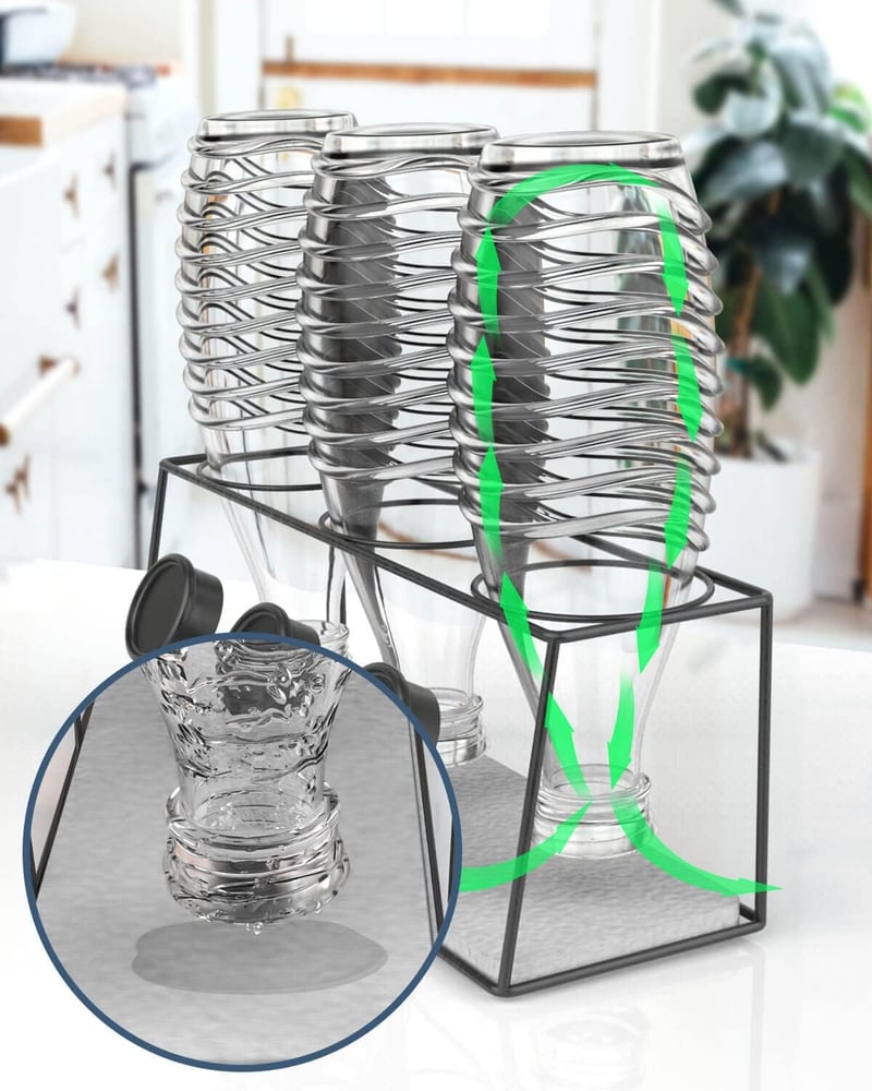 Howdah SodaStream Duo szódabottal tartó rozsdamentes acél 3 palackos szárítóállvány