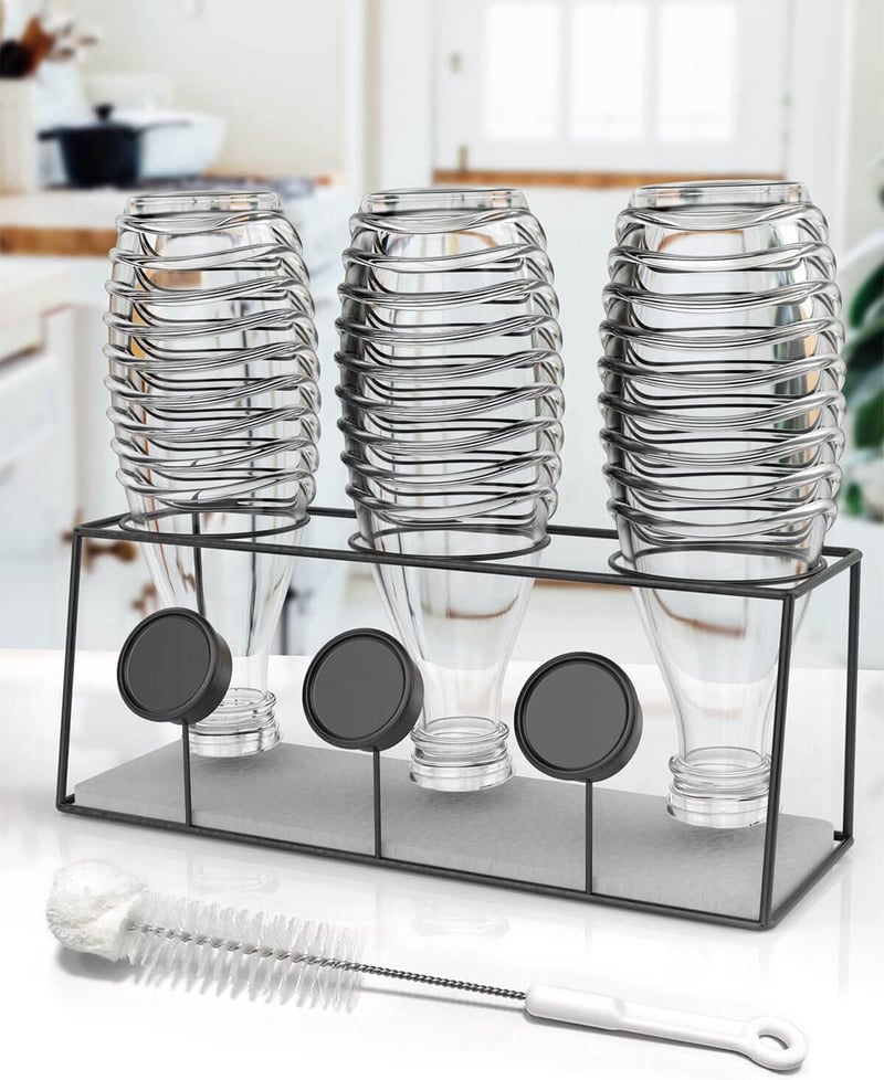 Howdah SodaStream Duo szódabottal tartó rozsdamentes acél 3 palackos szárítóállvány