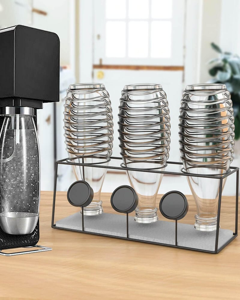 Howdah SodaStream Duo szódabottal tartó rozsdamentes acél 3 palackos szárítóállvány