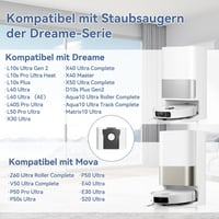 howekuze 10 db porszívó porzsák Dreame L40s Pro Ultra/L10s Ultra/X40/X50/L10 robotporszívóhoz 2
