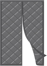 HOWIN Mágneses Hőszigetelő Ajtófüggöny 110x210 cm - Téli Hideg Elleni Védelem, Oxford Szövet, Erkélyajtóra, Automatikus Záródás, Szürke 1