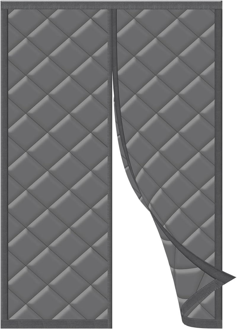 HOWIN Mágneses Hőszigetelő Ajtófüggöny 110x210 cm - Téli Hideg Elleni Védelem, Oxford Szövet, Erkélyajtóra, Automatikus Záródás, Szürke