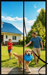 HOWIN Mágneses Szúnyogháló Ajtó 90x210cm, Fúrás Nélkül, Fekete 1