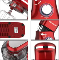 HOWORK 1500W Dagasztógép 8L Tiltható Fejjel, 6 Fokozatú Keverőgép Habverővel 4