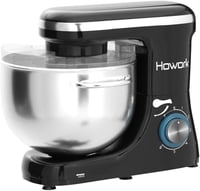 HOWORK 8L Konyhai Robotgép 1500W - Fekete Dagasztógép 6 Sebességfokozattal, Dönthető Fejjel, Habverővel és Tésztakampóval 4