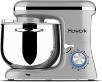 HOWORK Konyhai Robotgép 1500W 8L Dagasztógép 6 Fokozatú Sebességgel Billentőfejes Mixer Habverő Dagasztóhorog Ezüst 9