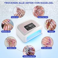 HoYLluDLL Újratölthető UV LED Műköröm Lámpa 4 Időzítővel és Automata Érzékelővel - Manikűr és Pedikűr Szalonminőség Otthon (Csillogó Gyémánt 3