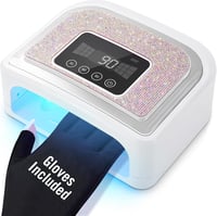 HoYLluDLL Újratölthető UV LED Műköröm Lámpa 4 Időzítővel és Automata Érzékelővel - Manikűr és Pedikűr Szalonminőség Otthon (Csillogó Gyémánt 1
