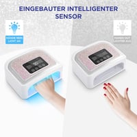 HoYLluDLL Újratölthető UV LED Műköröm Lámpa 4 Időzítővel és Automata Érzékelővel - Manikűr és Pedikűr Szalonminőség Otthon (Csillogó Gyémánt 6