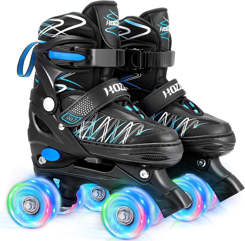 Hozzen Gyerek Görkorcsolya  M méretben, Állítható Quad Roller Skates Lányoknak Fiúknak