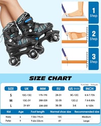 Hozzen Gyerek Görkorcsolya  M méretben, Állítható Quad Roller Skates Lányoknak Fiúknak 5