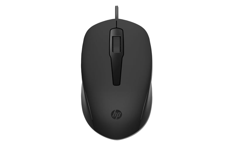 Káblová USB myš HP 150 – 3 tlačidlá, 1600 DPI, Plug & Play – čierna