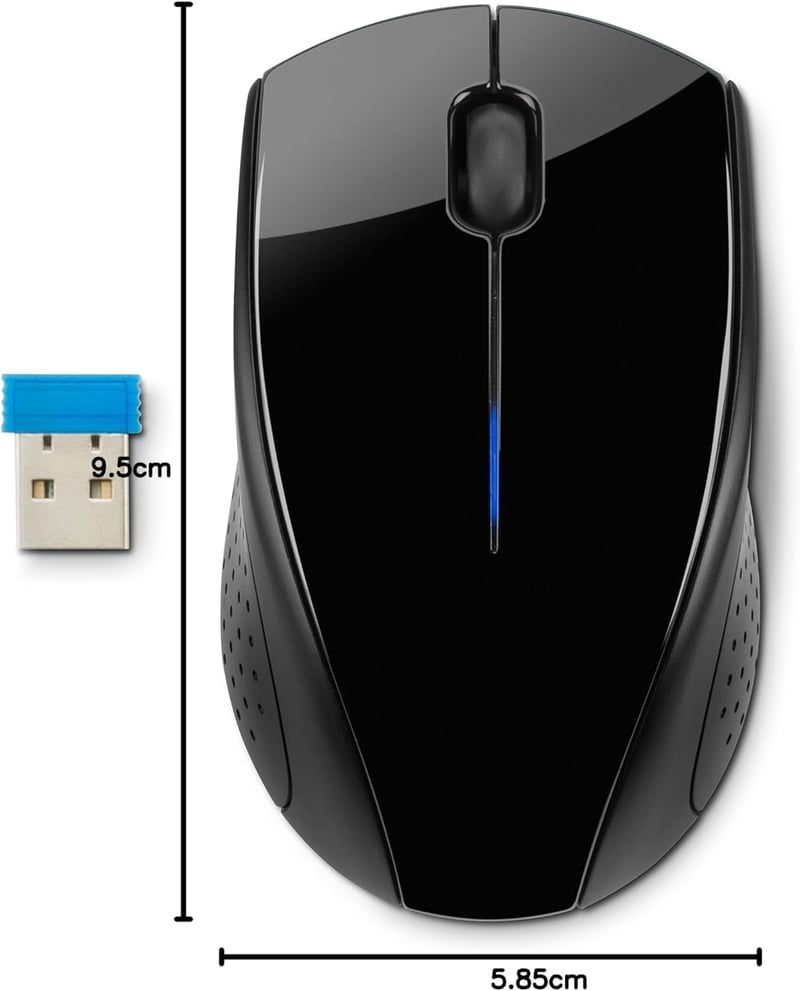 HP 220 Vezeték Nélküli Egér Bal és Jobbkezes Fekete - black, For left and right handed users