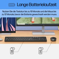 Bezdrôtová súprava klávesnice a myši HP 230 – 2,4 GHz, nemecké rozloženie QWERTZ, tichá, USB prijímač, 16-mesačná výdrž batérie, čierna 7