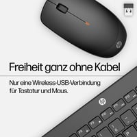 Bezdrôtová súprava klávesnice a myši HP 230 – 2,4 GHz, nemecké rozloženie QWERTZ, tichá, USB prijímač, 16-mesačná výdrž batérie, čierna 3