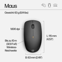 Bezdrôtová súprava klávesnice a myši HP 230 – 2,4 GHz, nemecké rozloženie QWERTZ, tichá, USB prijímač, 16-mesačná výdrž batérie, čierna 9