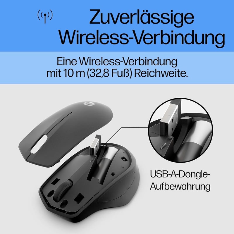 HP 280 Csendes Vezeték Nélküli Egér Fekete - Hosszú Akkumulátor Élettartam - Wireless, ergonomic