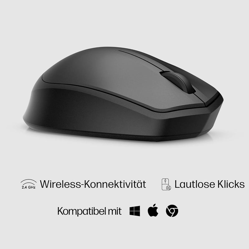 HP 280 Csendes Vezeték Nélküli Egér Fekete - Hosszú Akkumulátor Élettartam - Wireless, ergonomic
