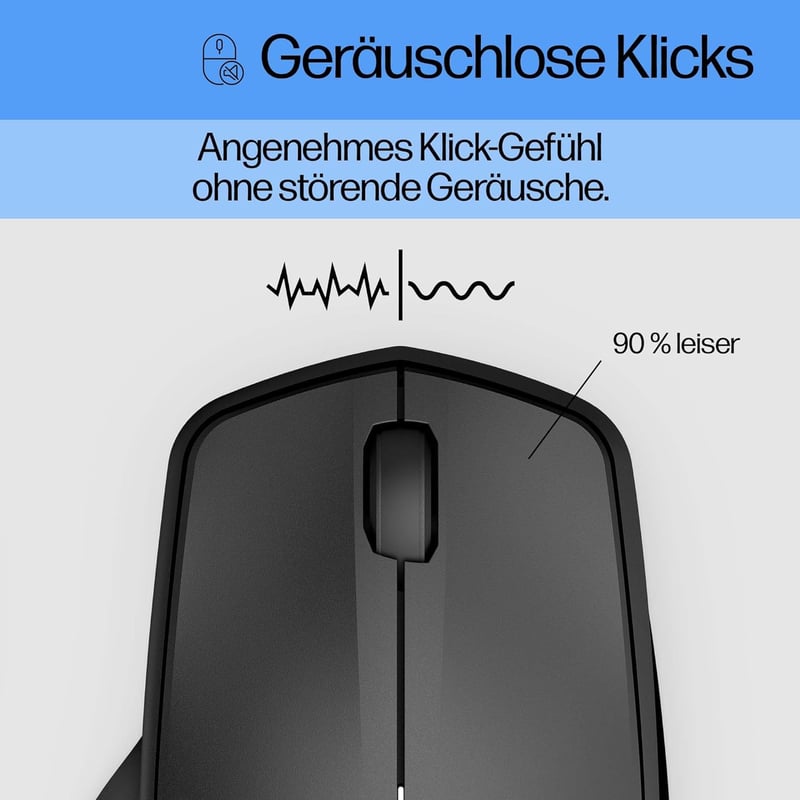 HP 280 Csendes Vezeték Nélküli Egér Fekete - Hosszú Akkumulátor Élettartam - Wireless, ergonomic