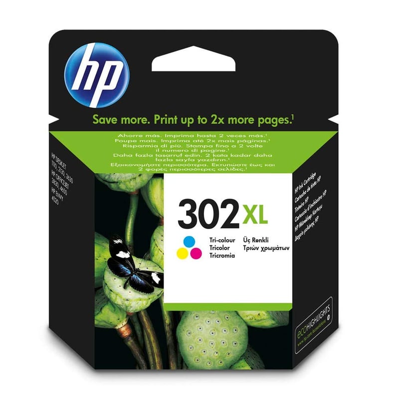 Originálna farebná atramentová kazeta HP 302XL F6U67AE (verzia XL) – pre tlačiarne Deskjet 1110, 2130, 3630, Envy 4520 a Officejet 3830