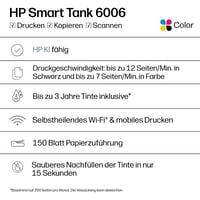 Imprimantă Multifuncțională cu Jet de Cerneală HP Smart Tank 6006 3 în 1 – Wi-Fi, Imprimare Mobilă, Capacitate Mare de Cerneală, 3 Ani de Cerneală Incluși 7