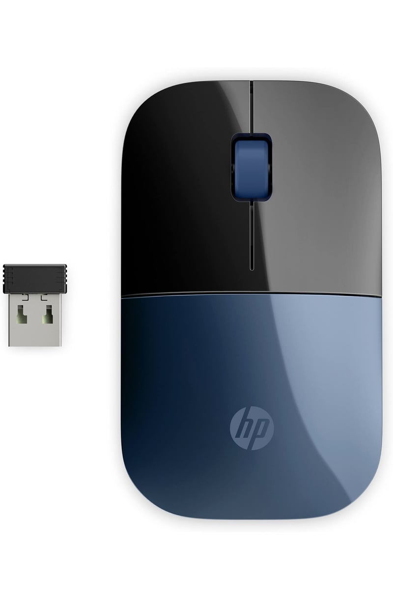 Bezdrôtová myš HP Z3700 – Lumiere Blue, optický senzor 1200 DPI, USB, Plug & Play, výdrž batérie až 16 mesiacov
