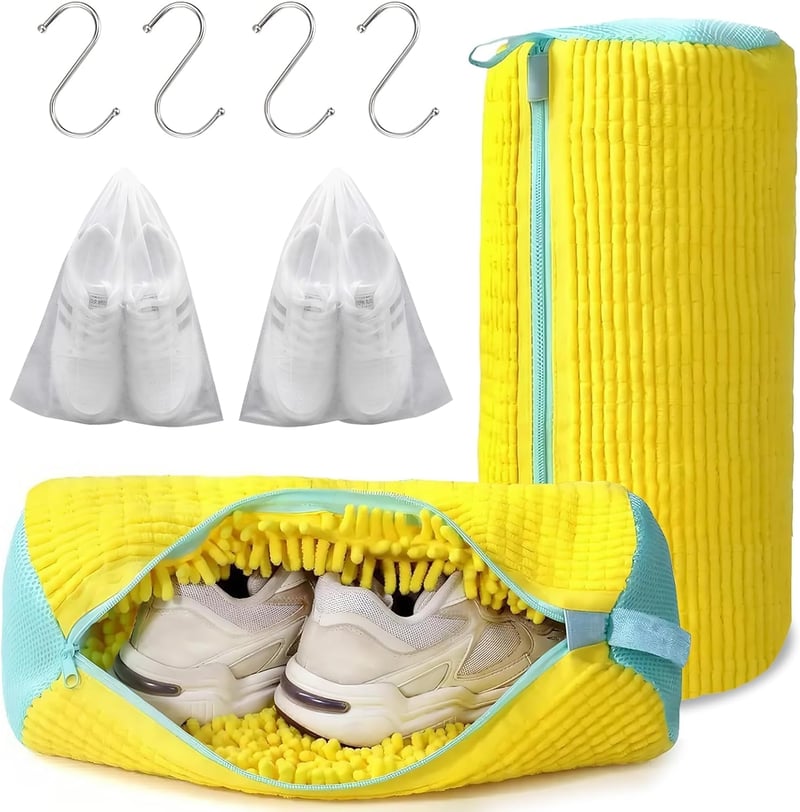 Hpbaggy 2 db cipőmosó táska mosógéphez, cipőtisztító hálózsák horoggal - Color5